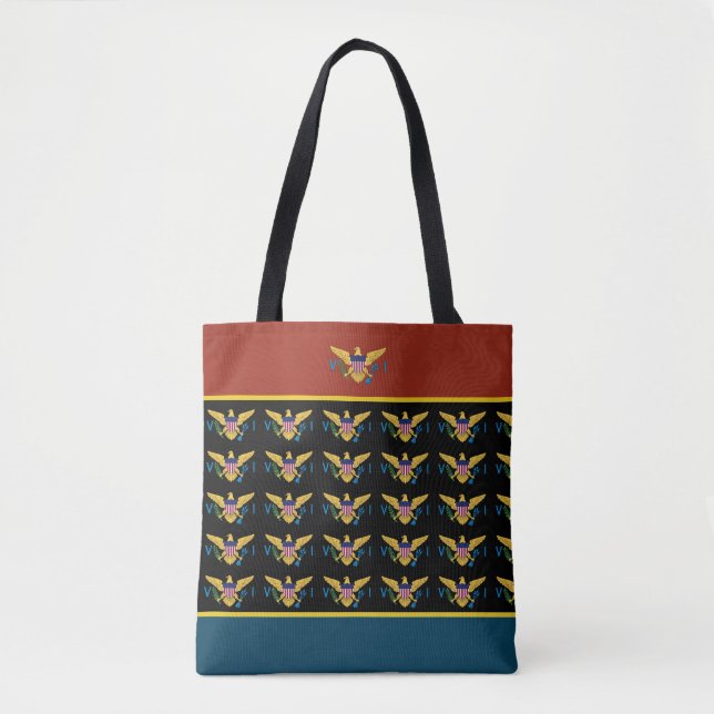 Bolsa Tote Ilhas Virgens dos EUA Flag USVI Rua. Croix Rua. Th (Frente)