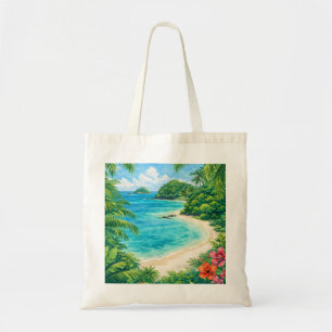 Bolsa Tote Ilhas Yasawa Fiji Praia Tropical & Hibisco