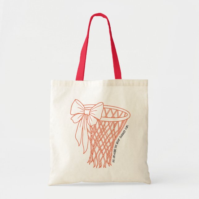 Bolsa Tote I'll Always Be Your Biggest Fan Basketball Bow (Frente)