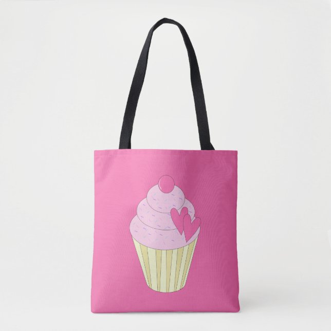 Bolsa Tote illusima Cupcake de Morango (Frente)
