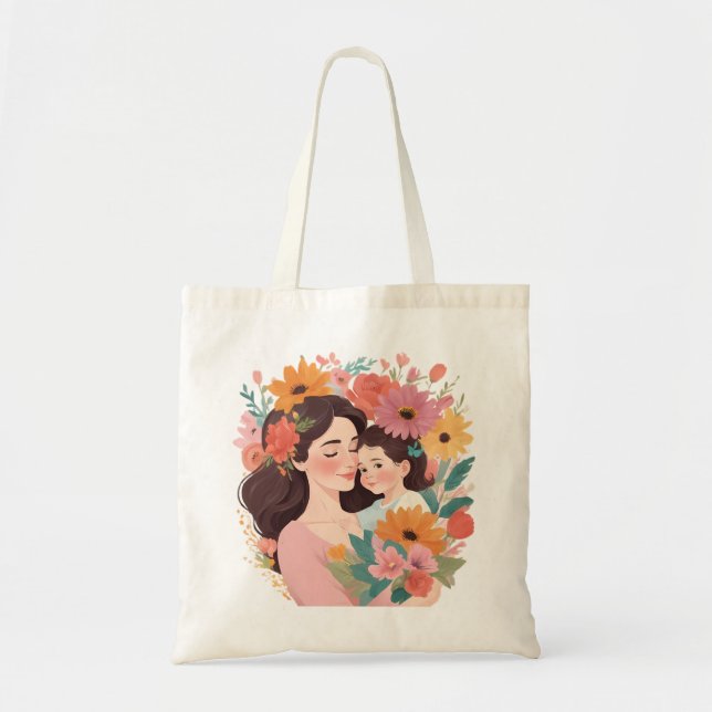 Bolsa Tote Illustrator de dia de as mães (Frente)