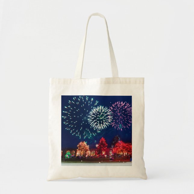 Bolsa Tote Iluminação Decorativa Personalizada de Feliz Natal (Frente)