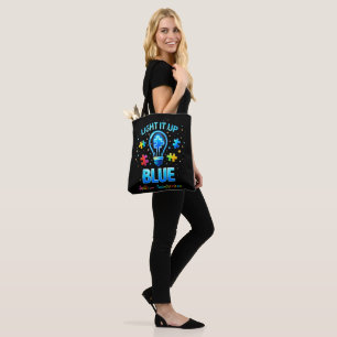 Bolsa Tote Ilumine de Azul Conscientização do Autismo Autista