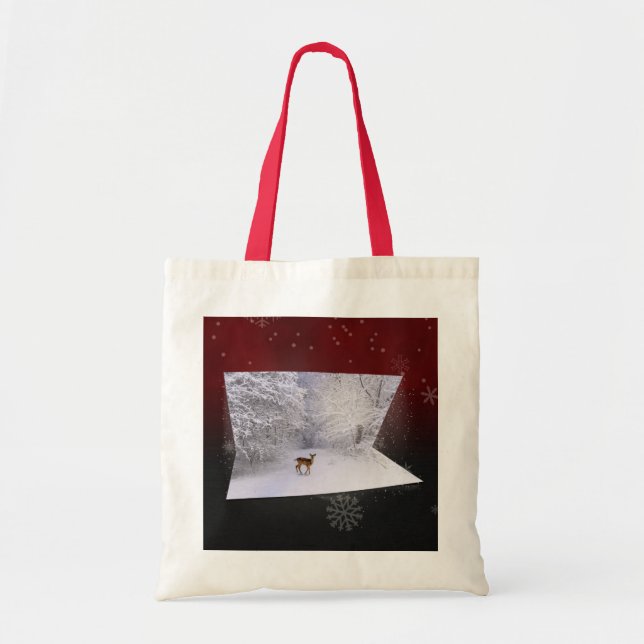 Bolsa Tote Ilusão 3D "Sonhos de Neve" (Frente)