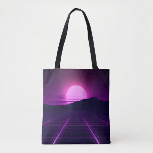 Bolsa Tote Ilusão de Fundo Retroativo 80s com elementos 3D