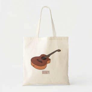 Bolsa Tote Ilustração acústica de desenho animado