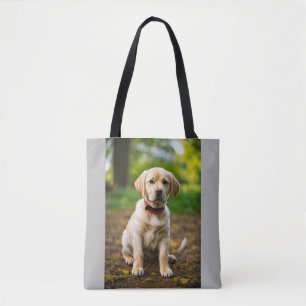 Bolsa Tote Ilustração Adorável de Cachorro Labrador – Filhote