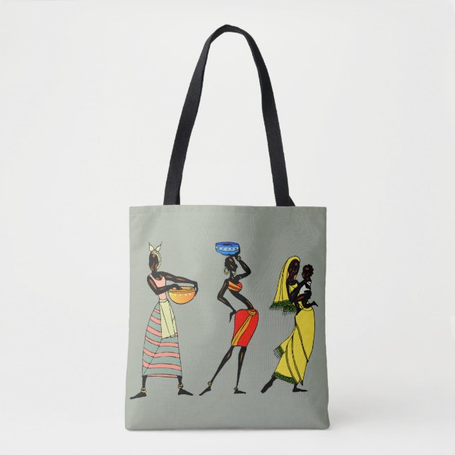 Bolsa Tote Ilustração africana das mulheres (Frente)