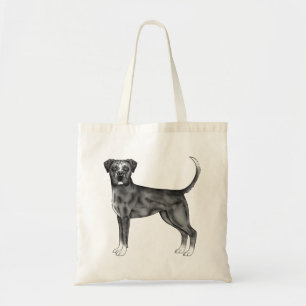 Bolsa Tote Ilustração Alemã Do Cachorro A Preto E Branco