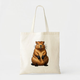 Bolsa Tote Ilustração Animal da Capybara Rodent Cute