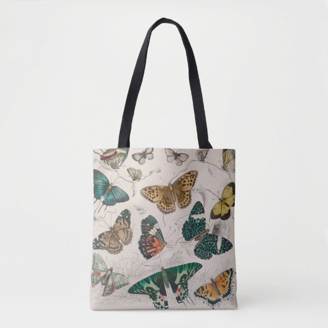 Bolsa Tote Ilustração Antiga de Borboleta: 1820 Ourivesaria (Frente)