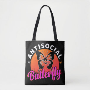 Bolsa Tote ilustração antissocial do vetor de design da borbo