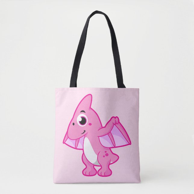 Bolsa Tote Ilustração Bela De Um Pterodactilo. (Frente)