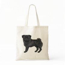 Ilustração Bonita de Raça de Cachorro Mops Preto P