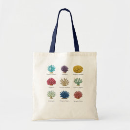 Bolsa Tote Ilustração Botânica de ID de Coral SPS