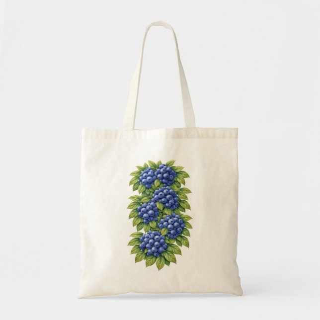 Bolsa Tote Ilustração Botânica de Mirtilo (Frente)