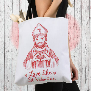 Bolsa Tote Ilustração Católica de São Valentim Amor