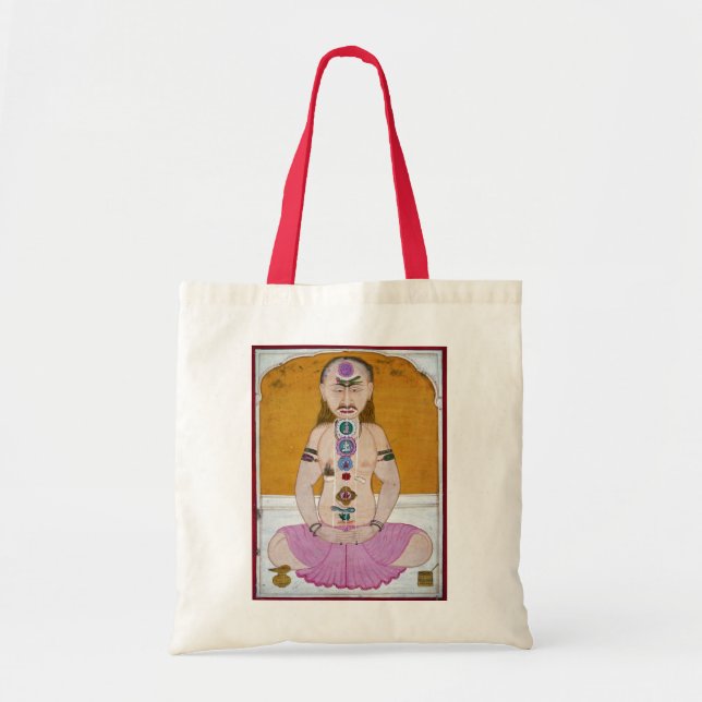 Bolsa Tote Ilustração Chakra Yoga para Meditação (Frente)