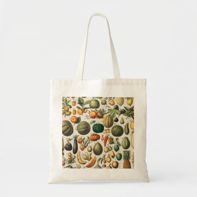 Bolsa Tote Ilustração Científica Botânica Vegetal fruta (Frente)