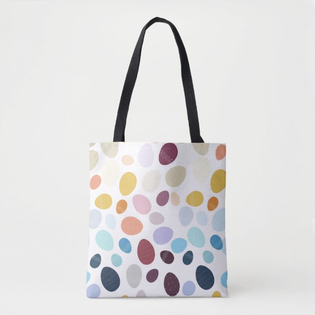 Bolsa Tote Ilustração com ovos de cor gradiente (Frente)