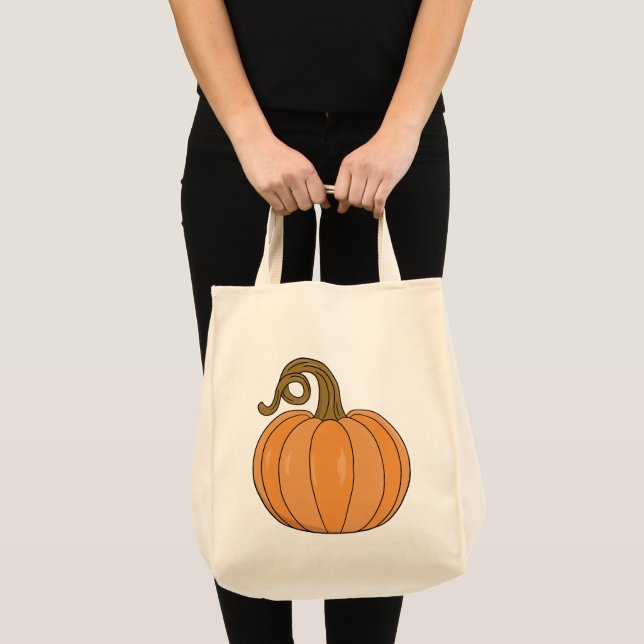 Bolsa Tote Ilustração Curva de Abóbora de Pedra (Frente (produto))
