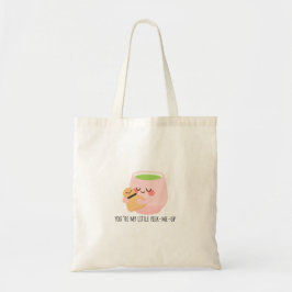 Bolsa Tote Ilustração Cute Matcha Tea Hug