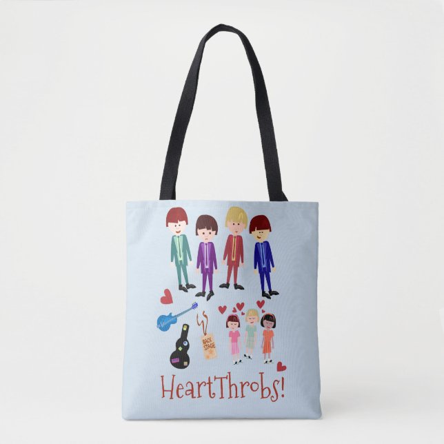Bolsa Tote Ilustração da Banda de Música Retrorna Óptica (Frente)
