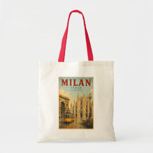 Bolsa Tote Ilustração da Catedral de Milão Itália Arte de Via