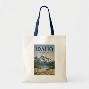 Bolsa Tote Ilustração da Cordilheira Sawtooth de Idaho Arte d