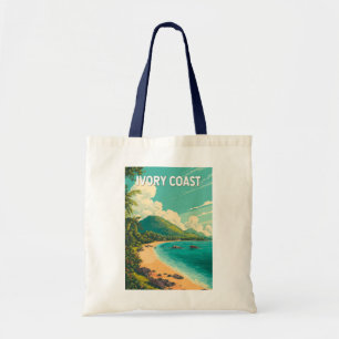 Bolsa Tote Ilustração da Costa do Marfim Viagem Arte Vintage