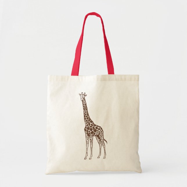 Bolsa Tote Ilustração da Girafa Castanha-Bonita (Frente)