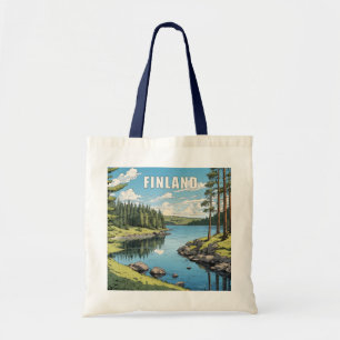 Bolsa Tote Ilustração da Natureza na Finlândia