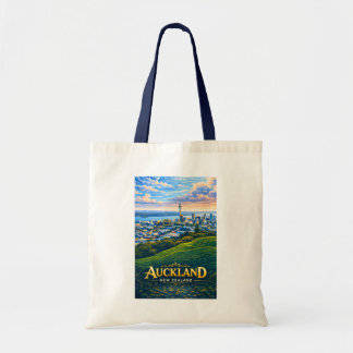 Bolsa Tote Ilustração da paisagem de Auckland Nova Zelândia V