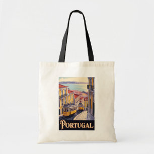 Bolsa Tote Ilustração da paisagem urbana de Lisboa em Portuga
