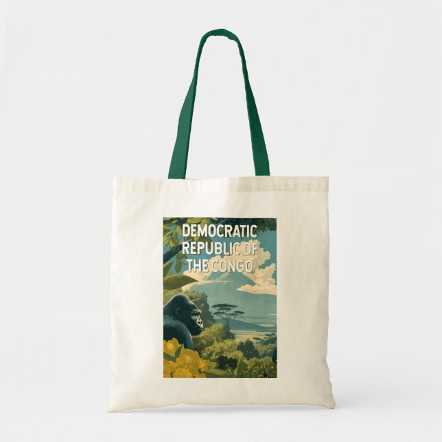 Bolsa Tote Ilustração da República Democrática do Congo (Frente)