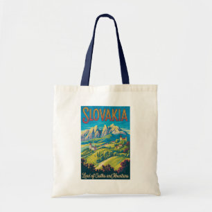 Bolsa Tote Ilustração da Silhueta da Eslováquia Arte de Viage