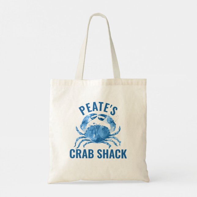 Bolsa Tote Ilustração das aquarelas do Mar Azul-Carbe (Verso)
