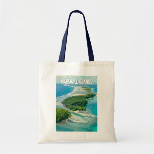 Bolsa Tote Ilustração das Ilhas Marshall Viagem Arte Vintage