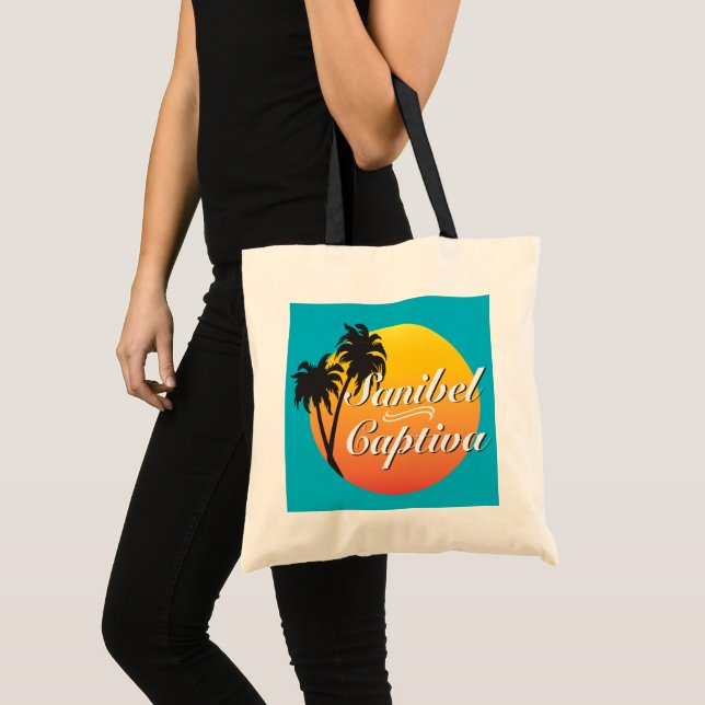 Bolsa Tote Ilustração das Ilhas Sanibel Captiva da Flórida (Frente (produto))