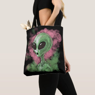 Bolsa Tote Ilustração de Alienígena Clássica