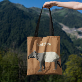 Bolsa Tote Ilustração de Animal Tapir Malaio ou Asiático