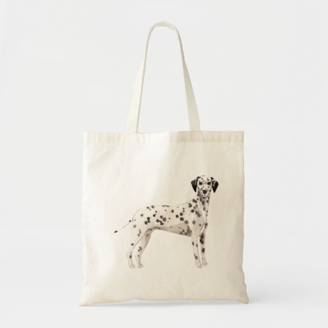 Bolsa Tote Ilustração de aquarelas de cães Dalmacianos (Frente)