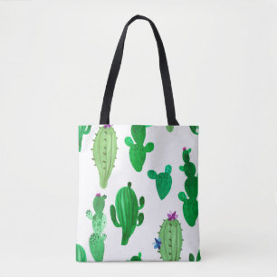 Bolsa Tote Ilustração de aquarelas do cacto do deserto de t