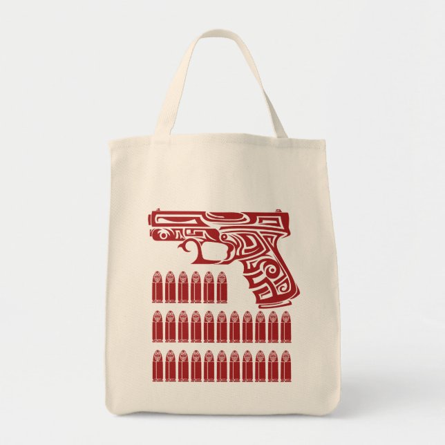 Bolsa Tote Ilustração de Arma Tribal (Frente)