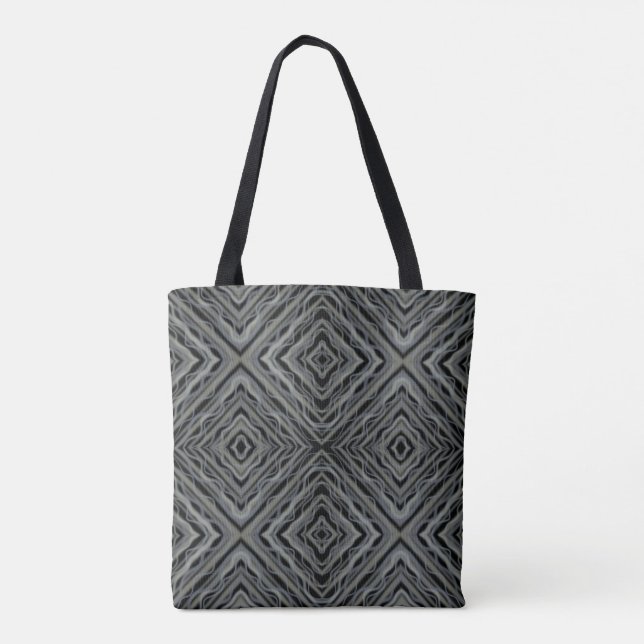 Bolsa Tote Ilustração de Arte Abstrato Moderna de Ritmo Pulsa (Verso)