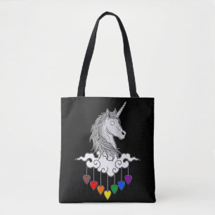 Bolsa Tote Ilustração de Arte de Unicórnio Majestoso
