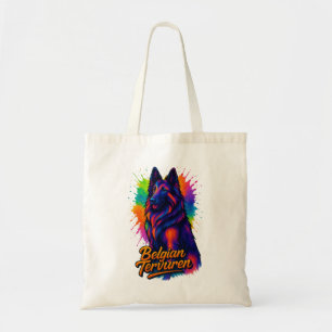 Bolsa Tote Ilustração de Arte Pop Neon do Tervuren Belga
