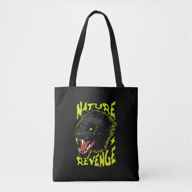 Bolsa Tote ilustração de arte vetorial de panther (Frente)