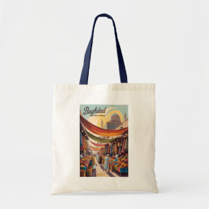 Bolsa Tote Ilustração de Bagdá Iraque Viagem Arte Vintage