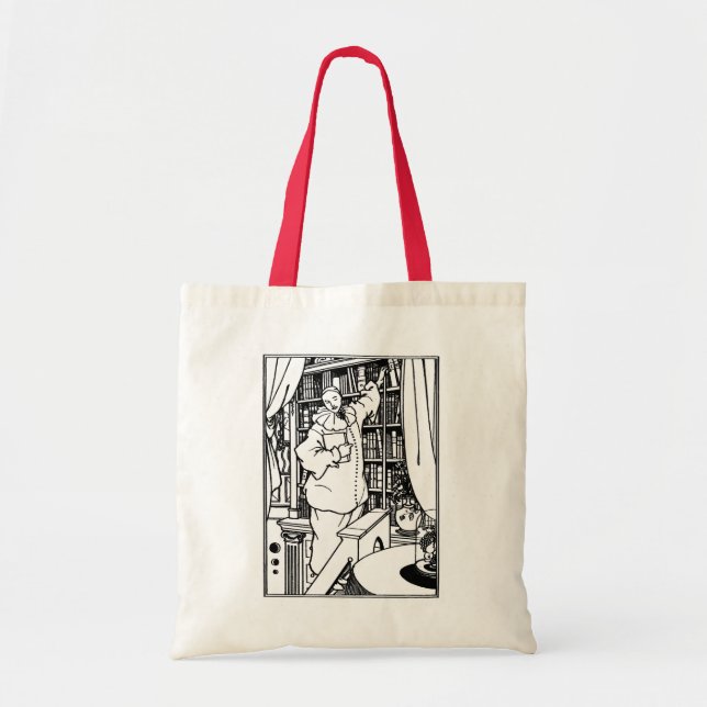 Bolsa Tote Ilustração de Beardsley: Biblioteca de Pierrot (Frente)